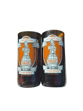 Rogue Dead Guy Ale Recycled Glasses with Orange Label Set of Two